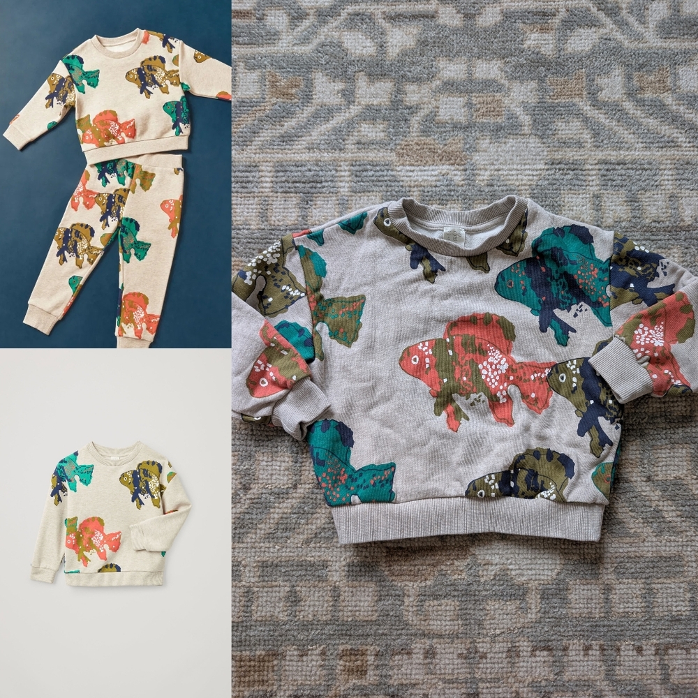 2-4Y Cos Kids Fish Print Sweatshirt
